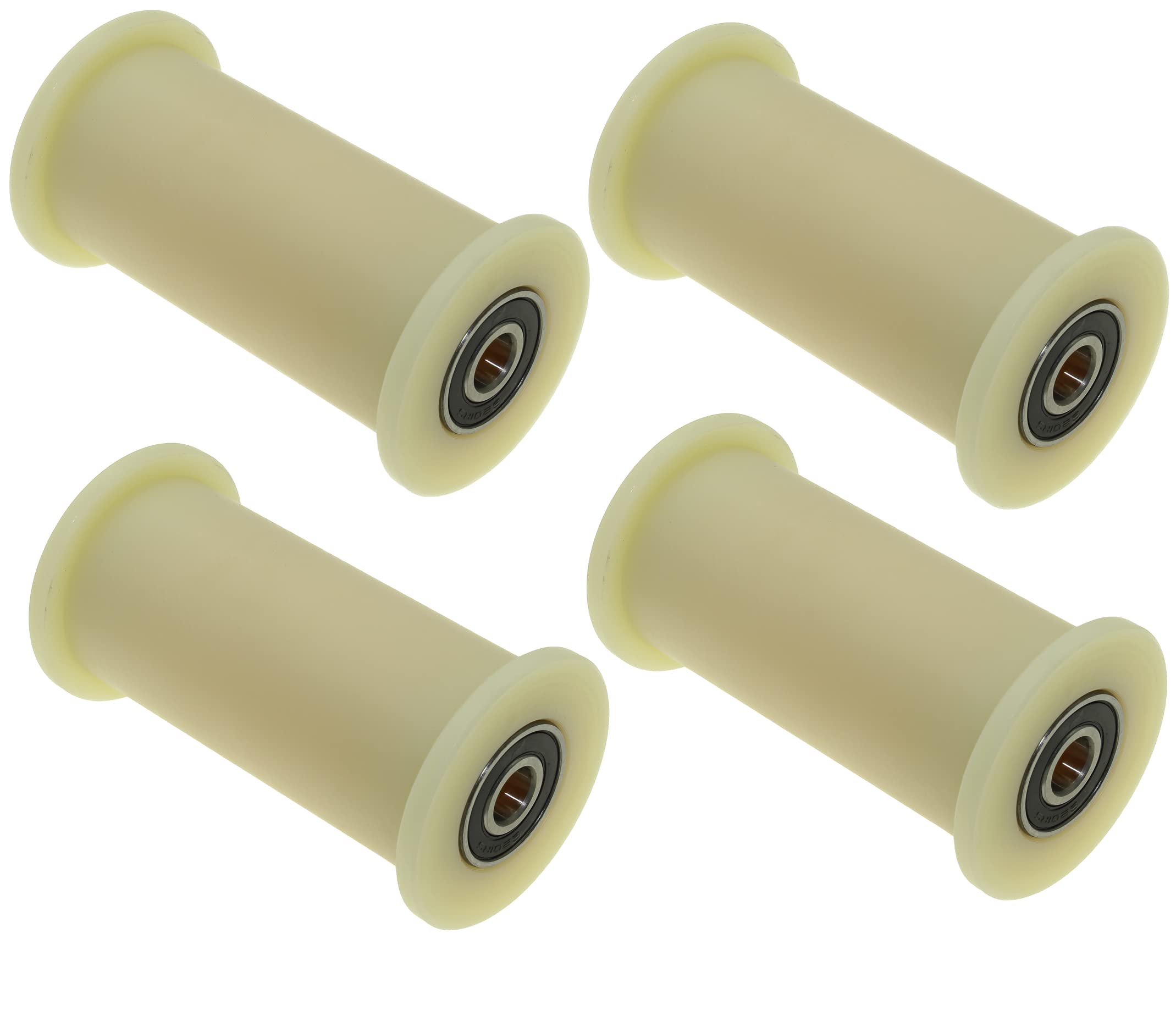 4 tendicinghia in nylon da 60 mm, Ø 100 mm, incavo da 12 mm, cuscinetti, 200 kg di portata (60 x 100 x 12 mm)