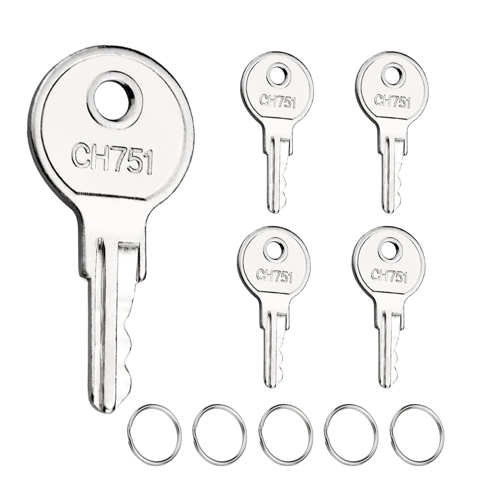 CH751 RV Keys for RV Campers Cabinets Push Locks, Spare Keys Suitable for Camper Door Lock T-Handles Shells Tool Boxes (5 Pack)