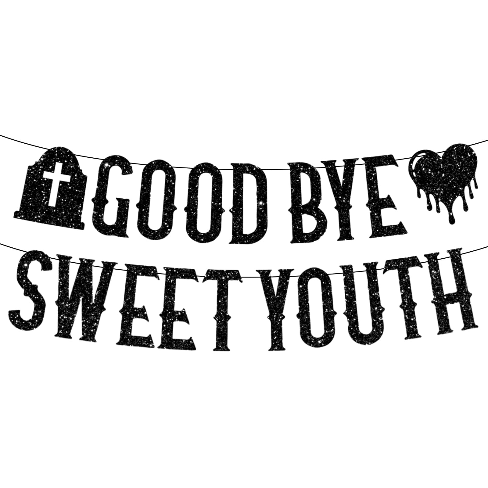 Goodbye Sweet Youth Banner, Happy 20th Birthday Decorations