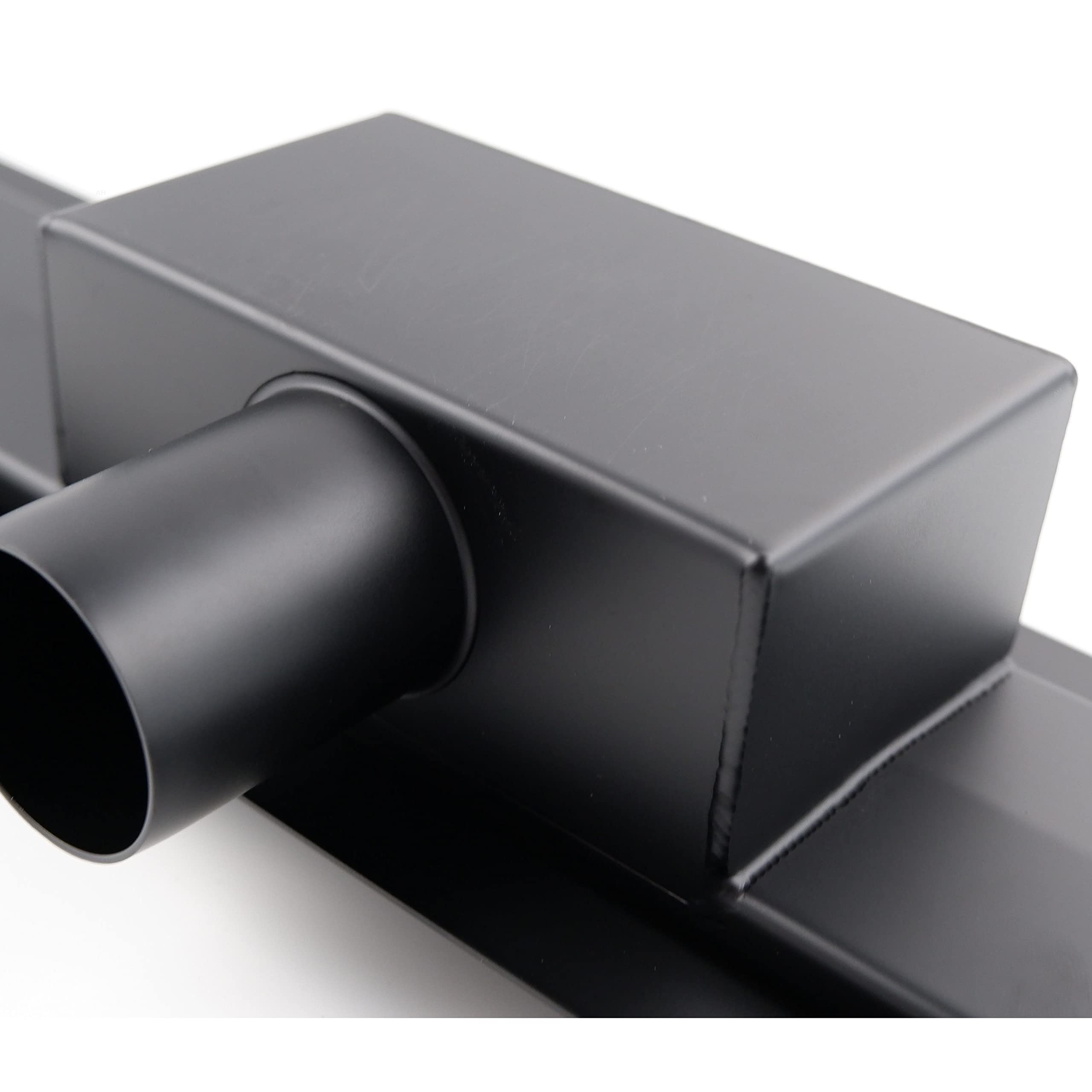 Bulles Caniveau de Douche Italienne avec Siphon Ultra-plate en Acier Inoxydable Grille Sol de Douche Linéaire Hauteur d'installation de 52 m Ensemble Complet Noir 90 cm
