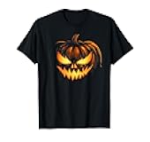 Scary Carved Pumpkin Face Jack O Lantern Halloween Costume T-Shirt