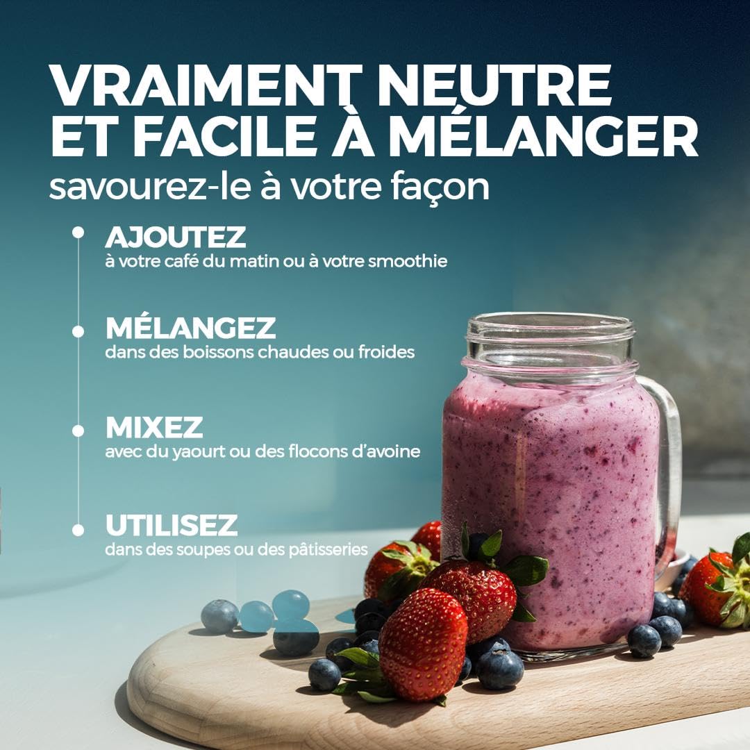 NUVILINE Life - Pur Collagène Marin Universel - Collagène Hydrolysé En Poudre - Muscles, Os & Articulations - Qualité Premium - Fabriqué En France - 300g (30 doses)