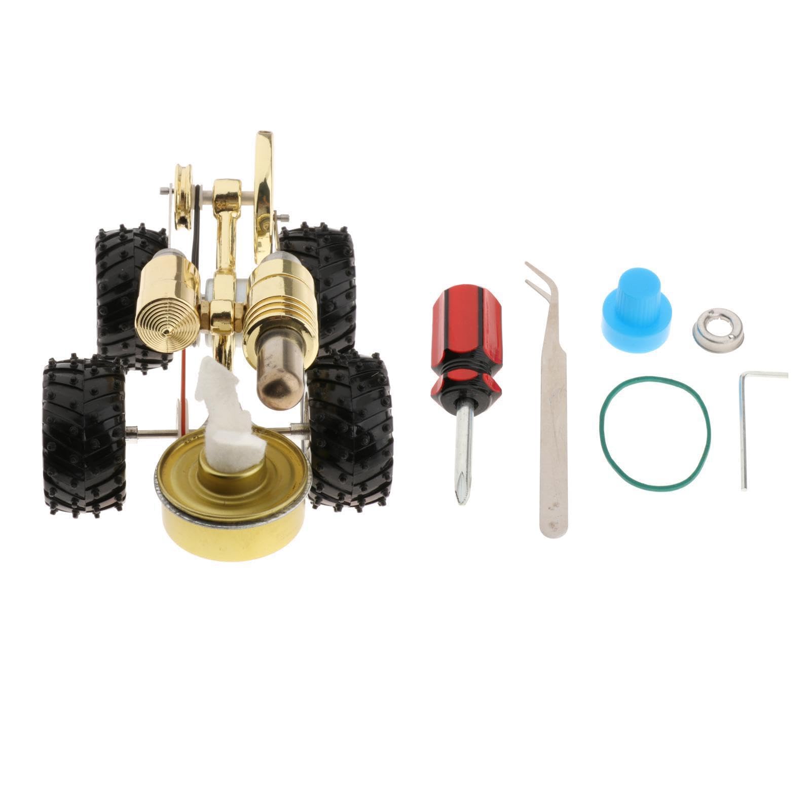 Kit di mini motore Stirling, modello funzionante, strumenti educativi in metallo, regali per giovani innovatori, ingranaggi che ruotano sotto l'azione