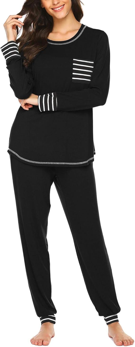 Ekouaer Pajamas Women’s Long Sleeve Sleepwear with Long Pants Soft