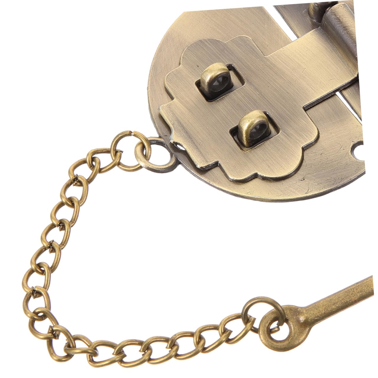 Veemoon 2pcs Box Hardware Buckle Chain Chains Lock Cabinet Small Hasp Latch Small Latch Metal Latches Hasp Metal Hasp Latch Iron Hinges Hasp Latches Jewelry Boxes Buckle Dark Brown Alloy