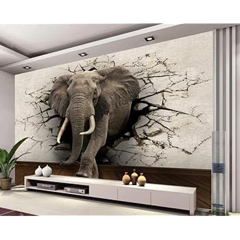 Amazon Com Wanghan 3d Wallpaper Elephant Mural Tv Wall Background Wall Living Room Bedroom Tv Background Mural Wallpaper For Mural 350cmx245cm Kitchen Dining