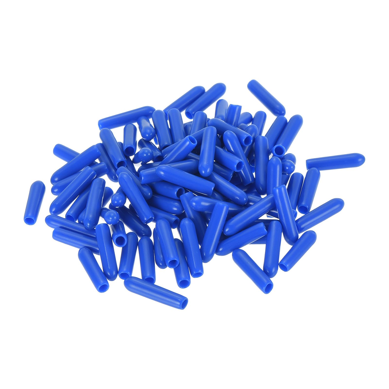 uxcell 100pcs Rubber End Caps 2.5mm ID Vinyl Round Tube Bolt Cap Cover Screw Thread Protectors Blue
