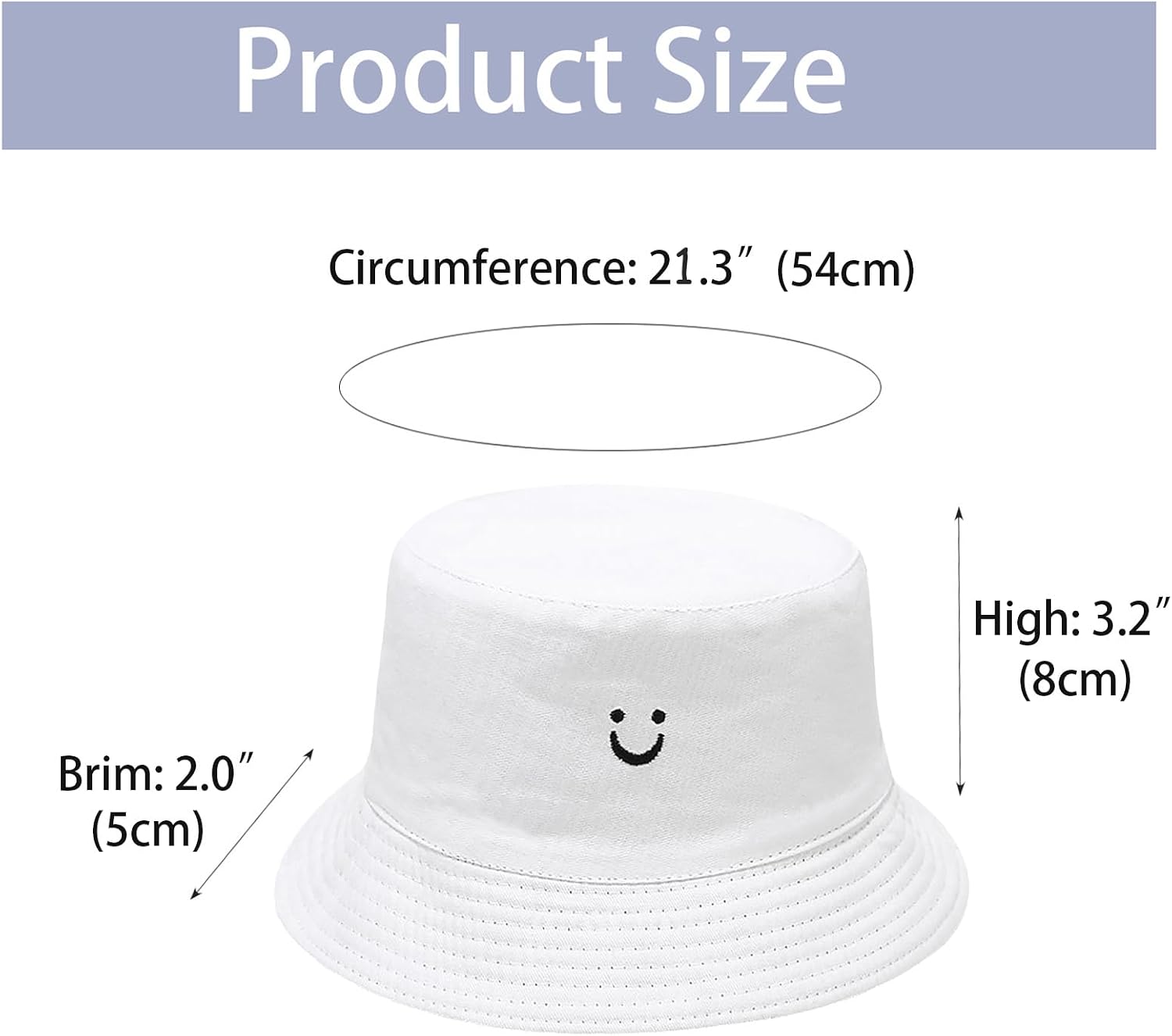 Kids Sun Hat Smile Face Toddler Bucket Hat for Boys Girls Summer Sun Protection Cotton Beach Hat