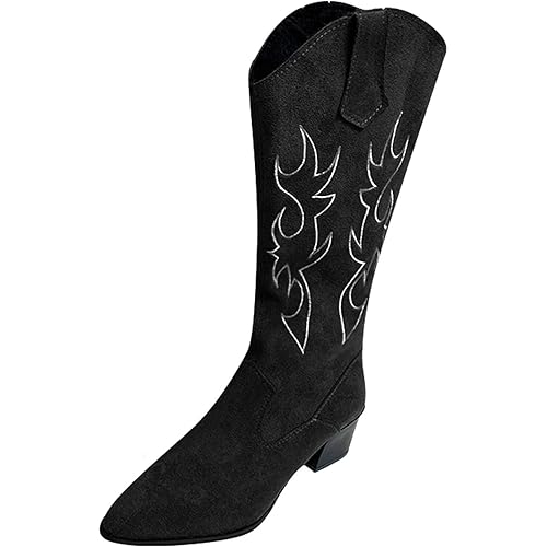 Women's Ankle Boots & Booties Western Stitched Pointe Toe Tie Knot Pump Ankle Boots Military Boots for Women