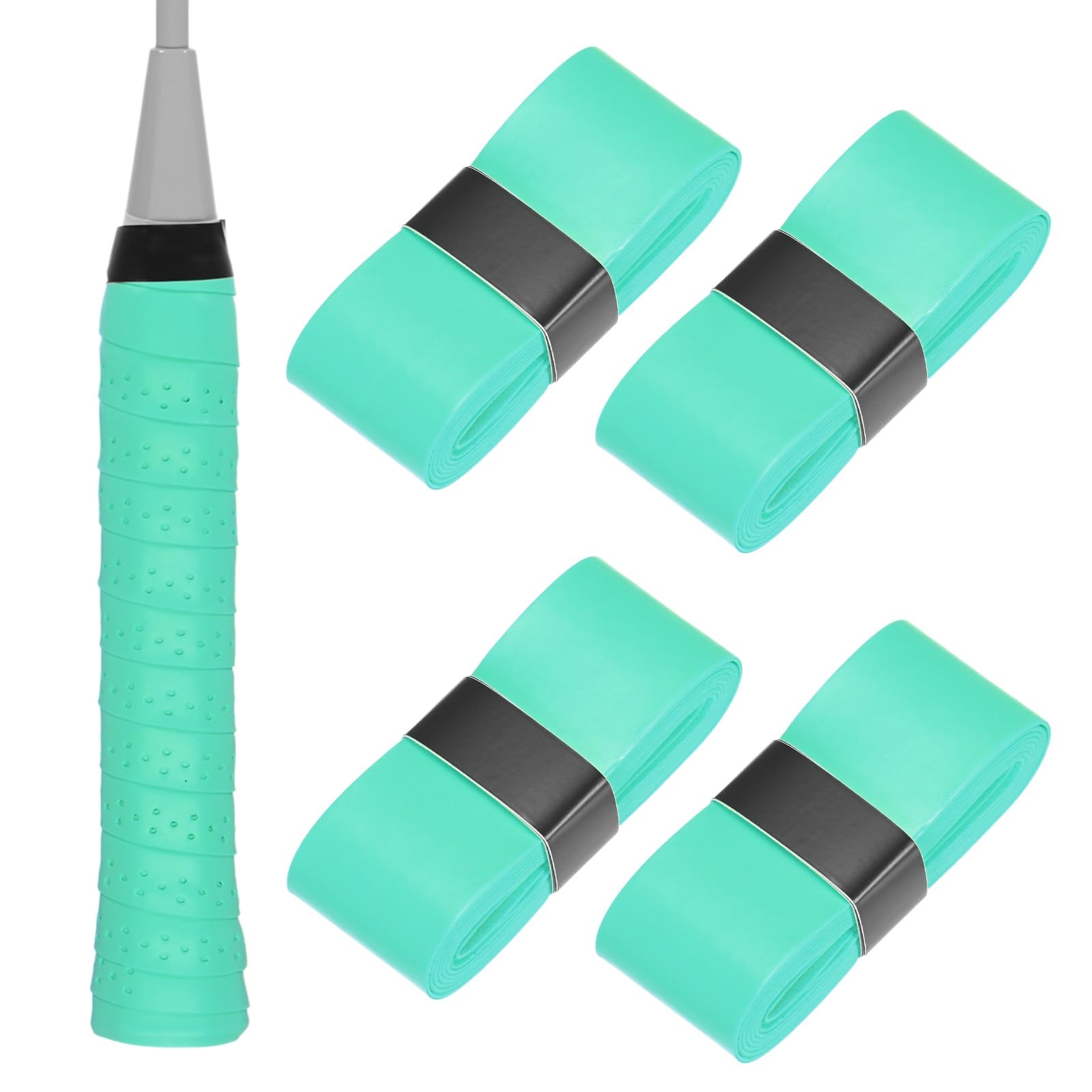 M METERXITY 4-Pack Tennis Racket Grip Tape PU Pickleball Overgrip Grip Tapes Anti-Slip Sweat Absorbent for Pickleball/Racquetball/Badminton/Squash/Baseball Bat Handle Green Blue