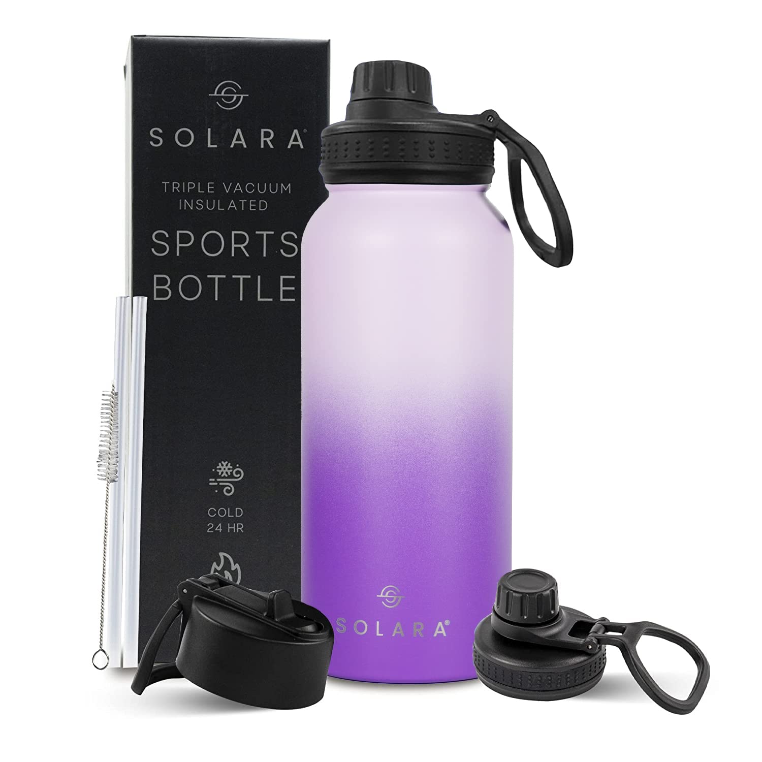 SOLARA Insulated Water Bottle 1000ml, Hot Water Bottle, Thermosteel Bottle for Travel, Home, Office, School, Gym, Adults, Water Bottle Hot and Cold, Sipper Bottle, Lavender Haze
