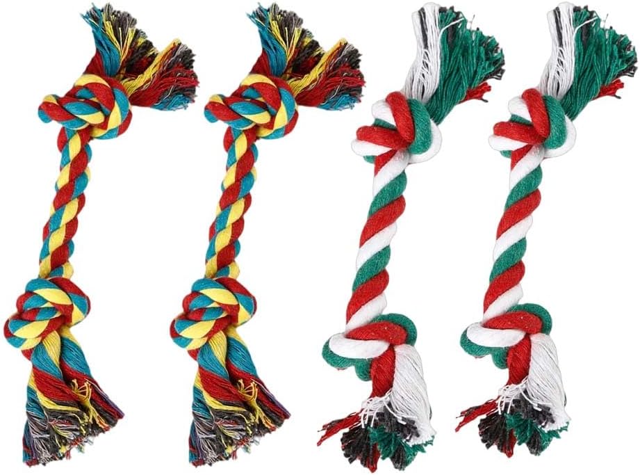 Puppy Rope Toys for Small Dogs – Puppy Teething Toys – Knots Dog Toy for Smart Newborn Pet and High Active Puppies – Doggy Mini Dental Pack of 4