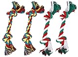 EFWEL Puppy Rope Toys for Small Dogs - Puppy Teething Toys - Knots Dog Toy for Smart Newborn Pet and High Active Puppies - Doggy Mini Dental Pack of 4