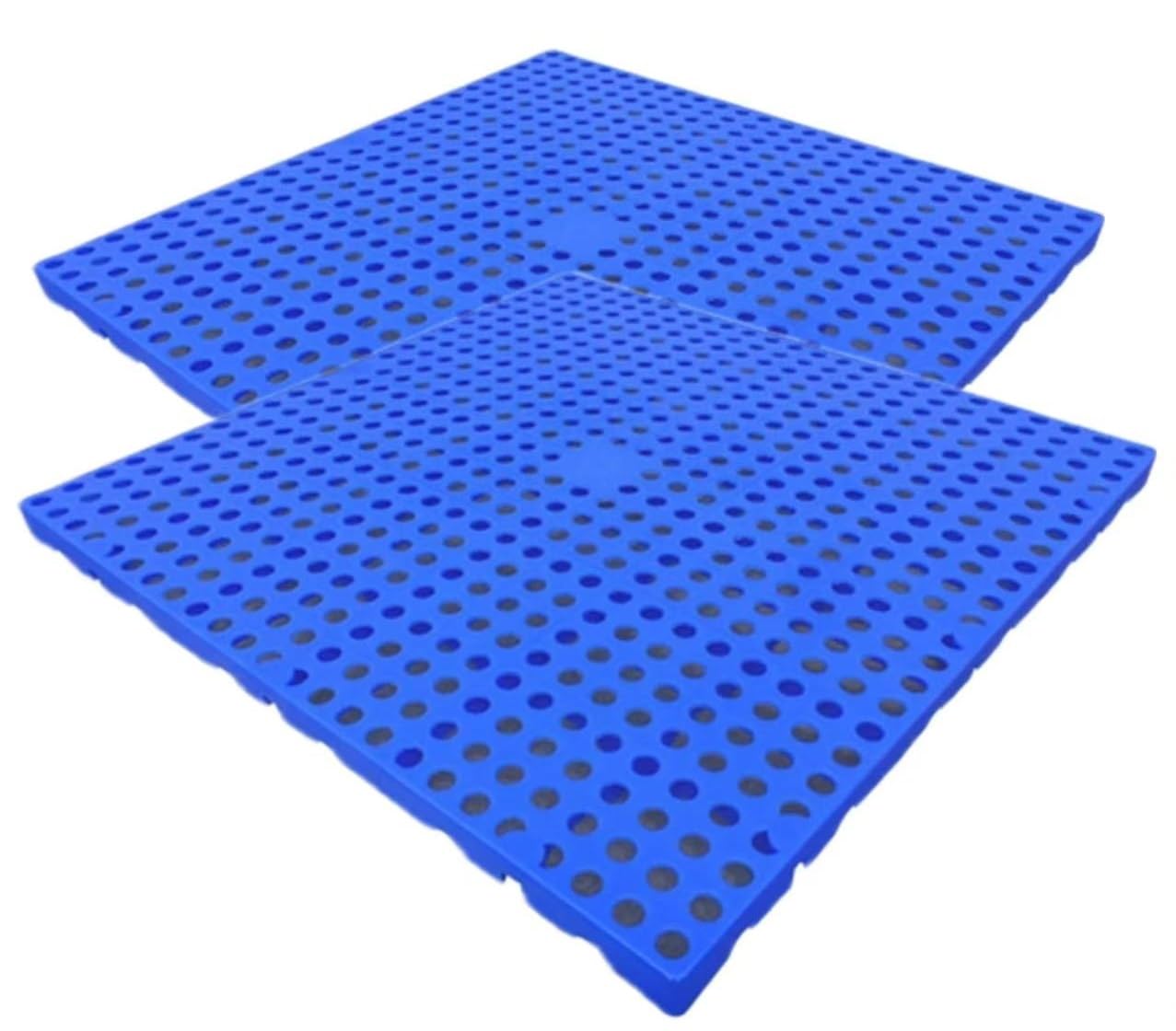 2 Stück belüftete, stapelbare Gittermatten, wasserabweisende Bodenmatten for Lagerhallen, Garagen und Industrielager(50x50x3cm)