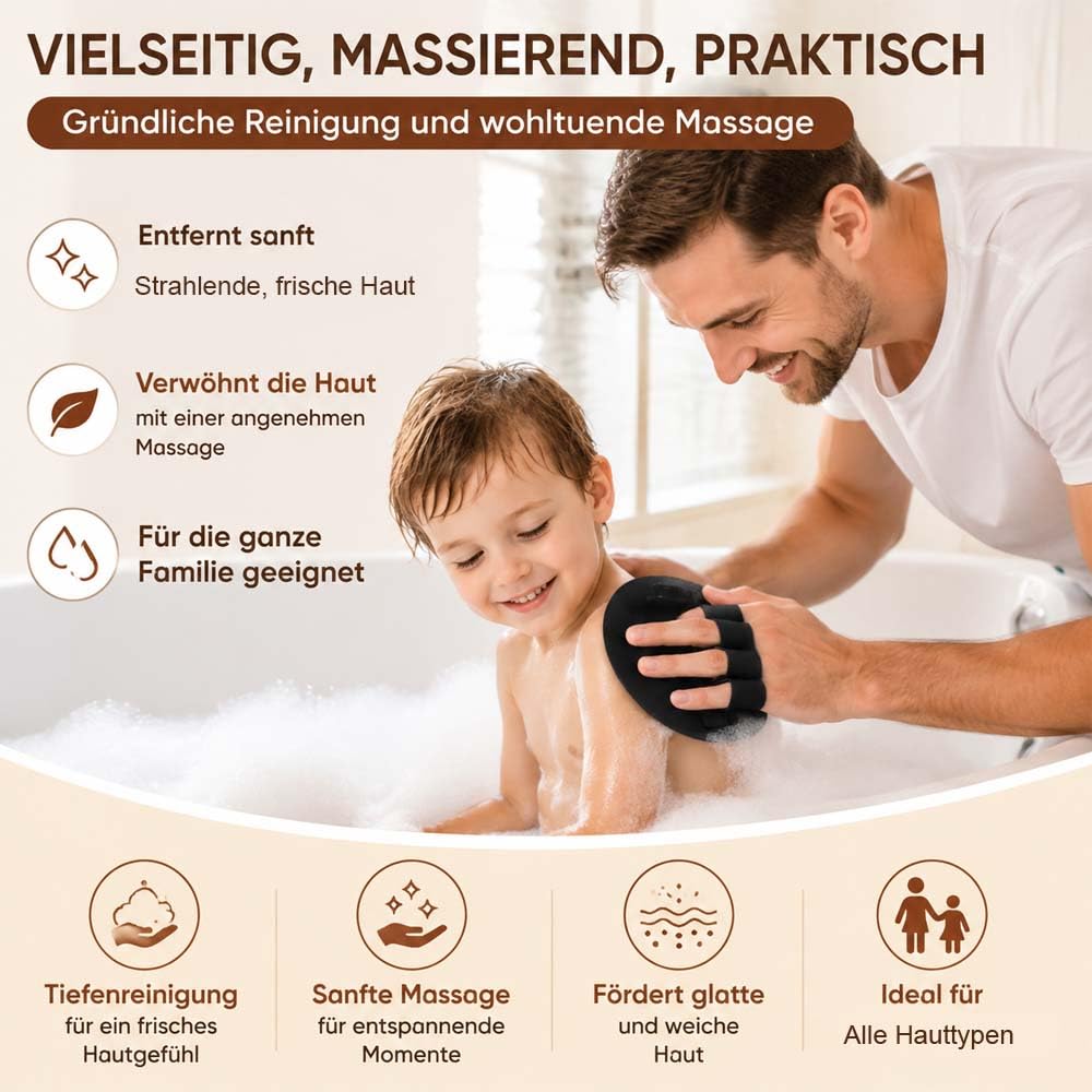 Schmerzfreier Peelinghandschuh,Peelinghandschuh FüR Dusche Gummi,Tiefenreinigung,StrapazierfäHiges Gummi,Leicht AbzuspüLen,Wiederverwendbar,FüR Frauen Und MäNner (6 Stück-A)
