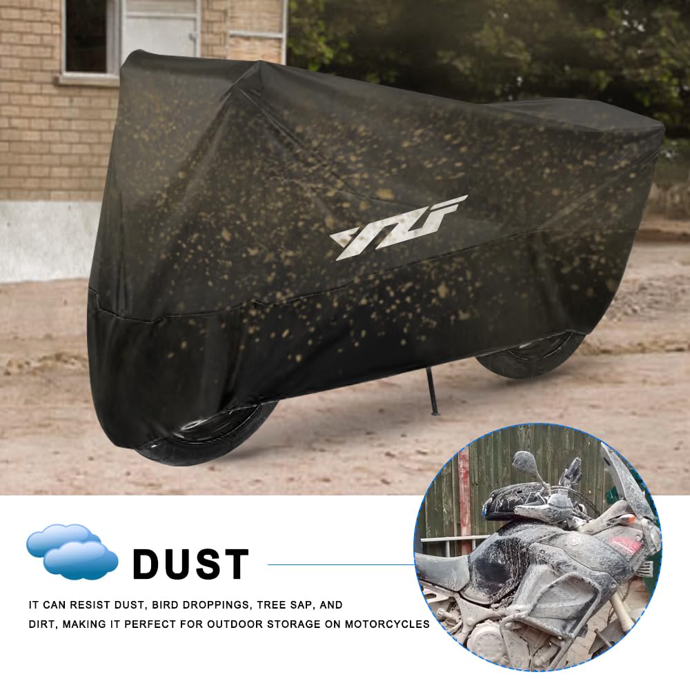 Telo coprimoto impermeabile per esterni, antipolvere, pioggia, vento, escrementi di uccelli, protezione UV, poliestere 190T per YZF R1 R3 R6 R15 R25 Fz6 (265cm x 105cm x 125cm)