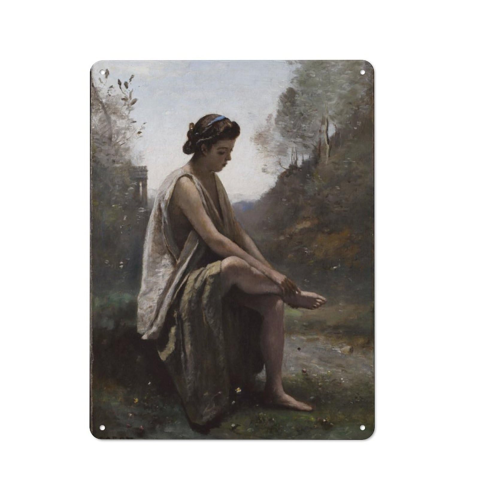 Junmoney The Wounded Eurydice Rustic Metal Sign 40X30cm For Hallway Wall, For Collectors Of Rustic Metal Wall Decor