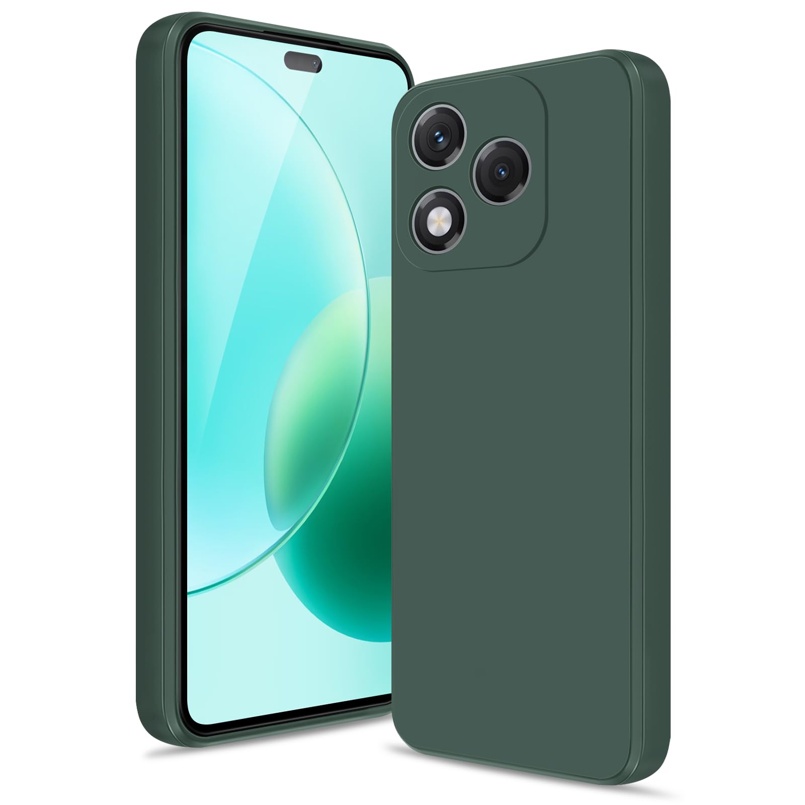 Btstring Hülle für Honor 400 Lite, Hochwertiges Silikon Case, Ganzkörper Handyhülle mit Seidig-Weicher Berühren, Kratzfestes Weiches Mikrofaserfutter (Grün)