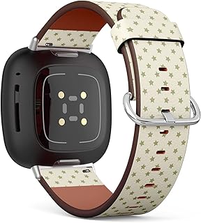 CJBROES Replacement Leather Watch Band, Compatible with Fitbit Versa 3 and Fitbit Sense of Wristband Bracelet Accessory - Design use