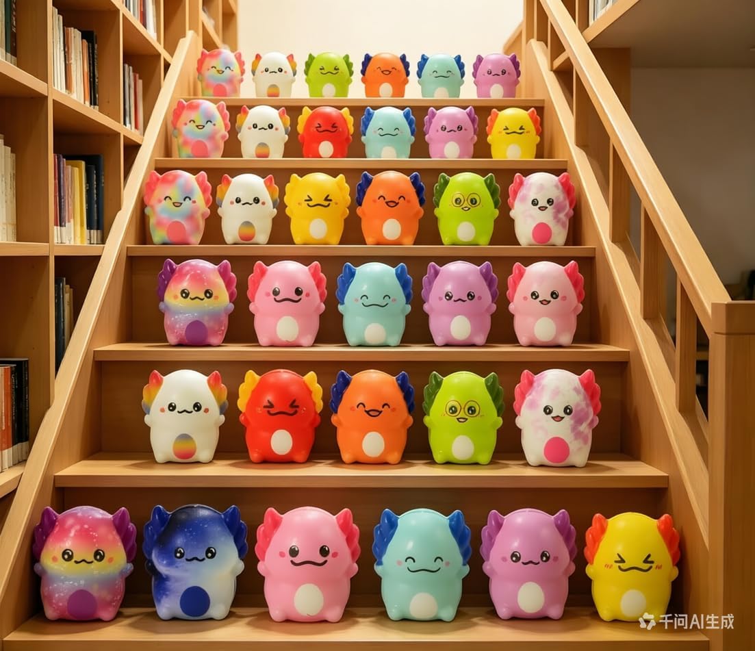 24 Pcs Axolotl Squishy Toys, Slow Rising Squishy Toys, Soft Stress Relief Fidgets Toys for Kids Boys Girls Party Favors Novelty Prizes