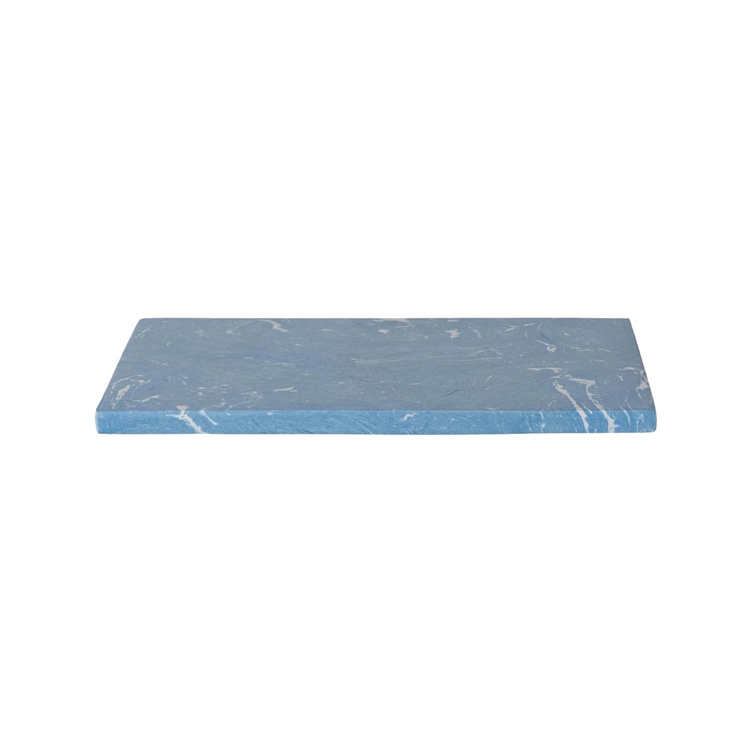 Bloomingville Rectangular Marbled Stone Cheese and Serving Board, Blue and White