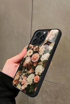 Apple iPhone 13 Pro Max ile Uyumlu Karışık Çiçek Tasarımlı Glossy Premium Kılıf