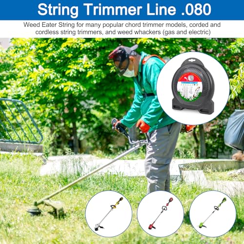 JIOTAR 080 Weed Eater String, 483FT String Trimmer Line .080