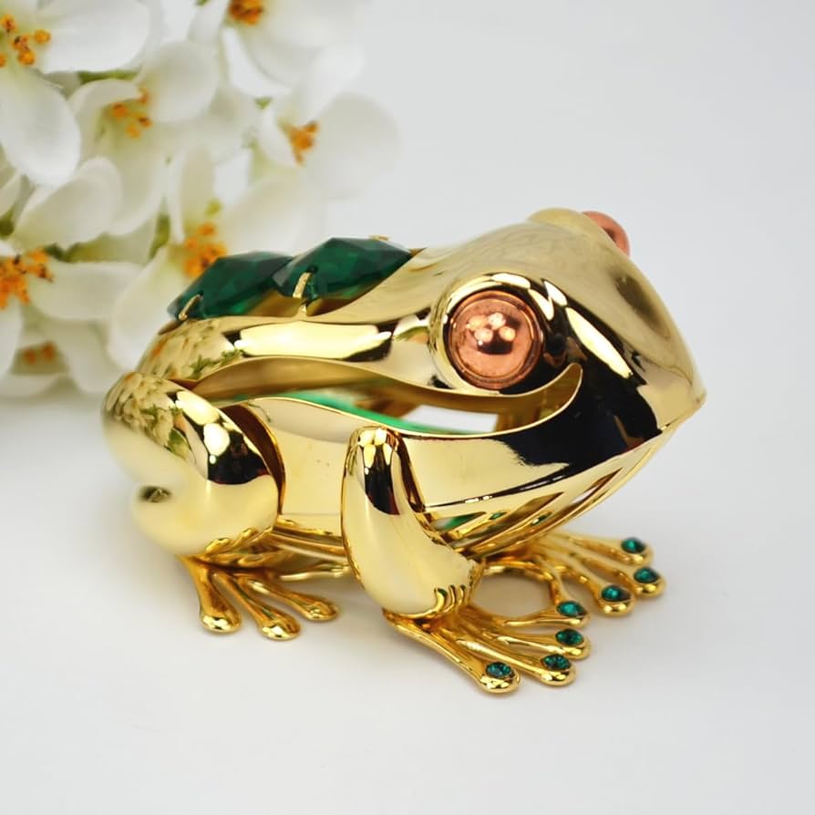Amazon.co.jp: カエル クリスタルオーナメント ゴールド 金 ボヘミア