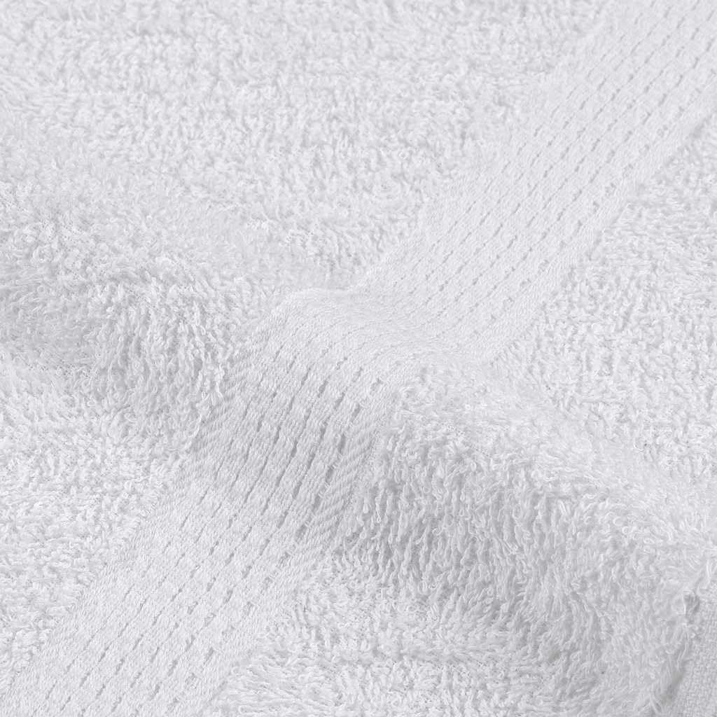Juego de 8 toallas de mano, color blanco, 360 g/m², 100% algodón hilado en anillo, absorbentes, con práctico gancho para colgar, uso versátil, certificado Oeko-TEX