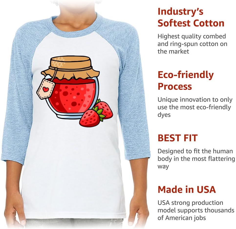 Strawberry Jam Kids' Baseball T-Shirt - Clothing for Jam Lovers - Gifts for People Who Love Jam