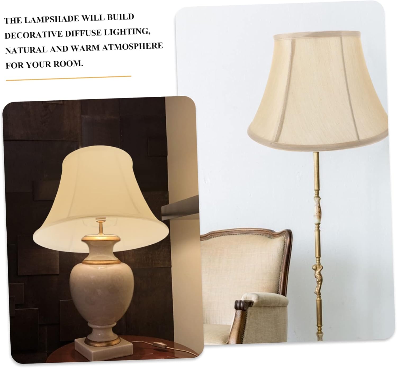 Artibetter Small Fabric Lampshade Replacement Shade Canopy for Wall Floor Ceiling Lights