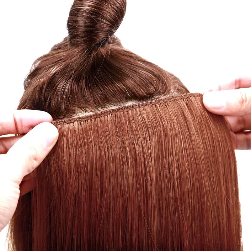 Image of Artifice 5 Clip Straight Clip in Hair Extensions for Women Natural Soft Clip on Extensions Synthetic Thick Hairs for Any Event for Girls Hair Extension Golden Brown 26 inch