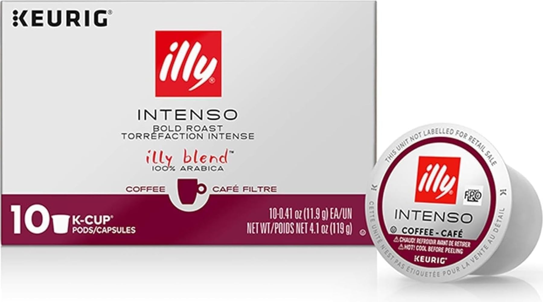 illy K-Cup Pods, Dark Roast, 10 Count by Illy
