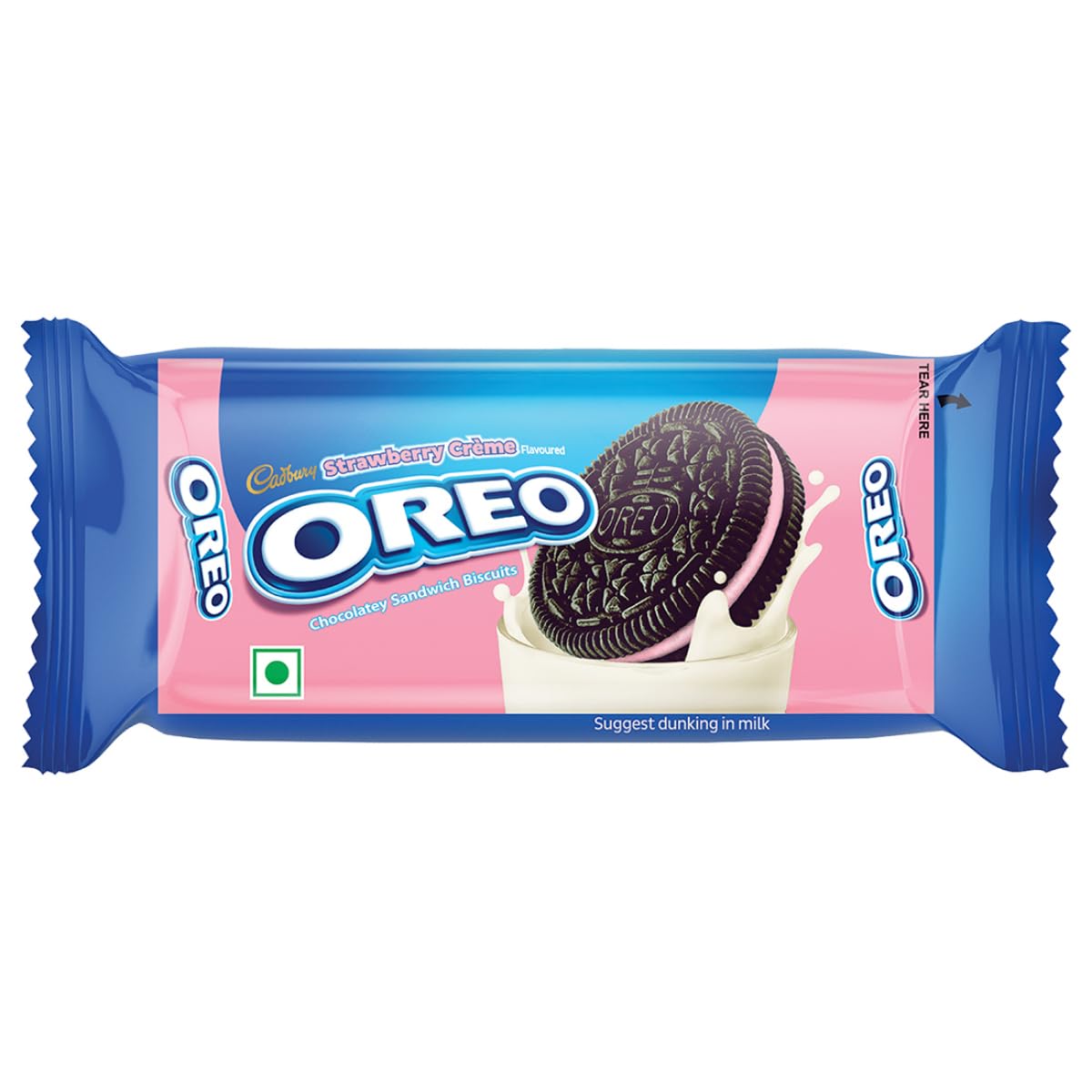 Cadbury Oreo Strawberry Flavour Creme Sandwich Biscuit, 41.75 g