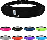 Waterfly Running Belt Fanny Pack - No Bounce Slim Waist Phone Holder for Runners, Joggers, Men Women - Black Water-Resistant