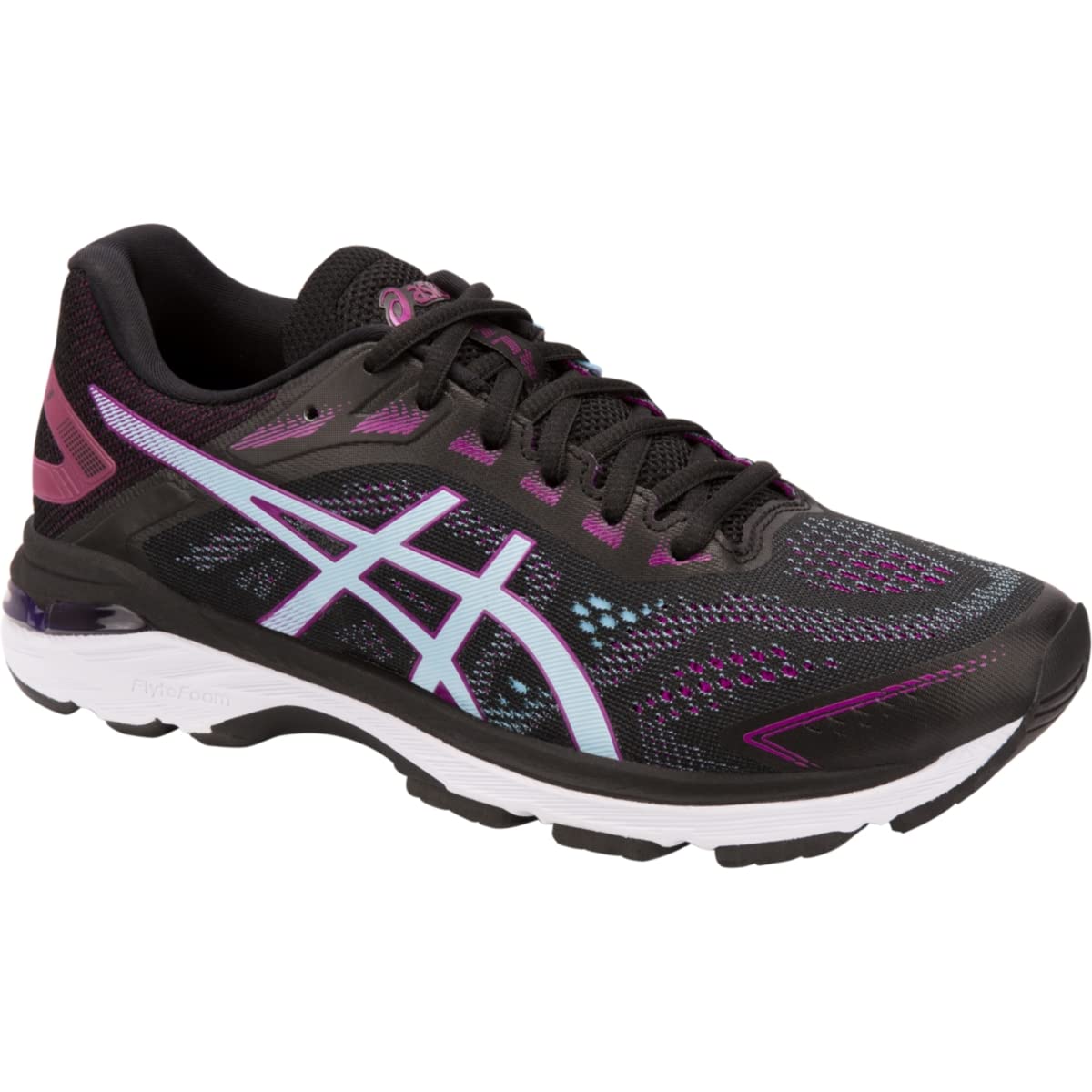 ASICS Women's GT-2000 7 Running Shoes, 5, Black/Skylight