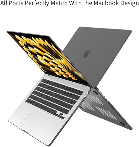 Miniatura 4 de ChiToMa Funda rígida de plástico para MacBook Air de 15 pulgadas con pantalla Retina líquida de 15.3 pulgadas y Touch ID, color negro transparente