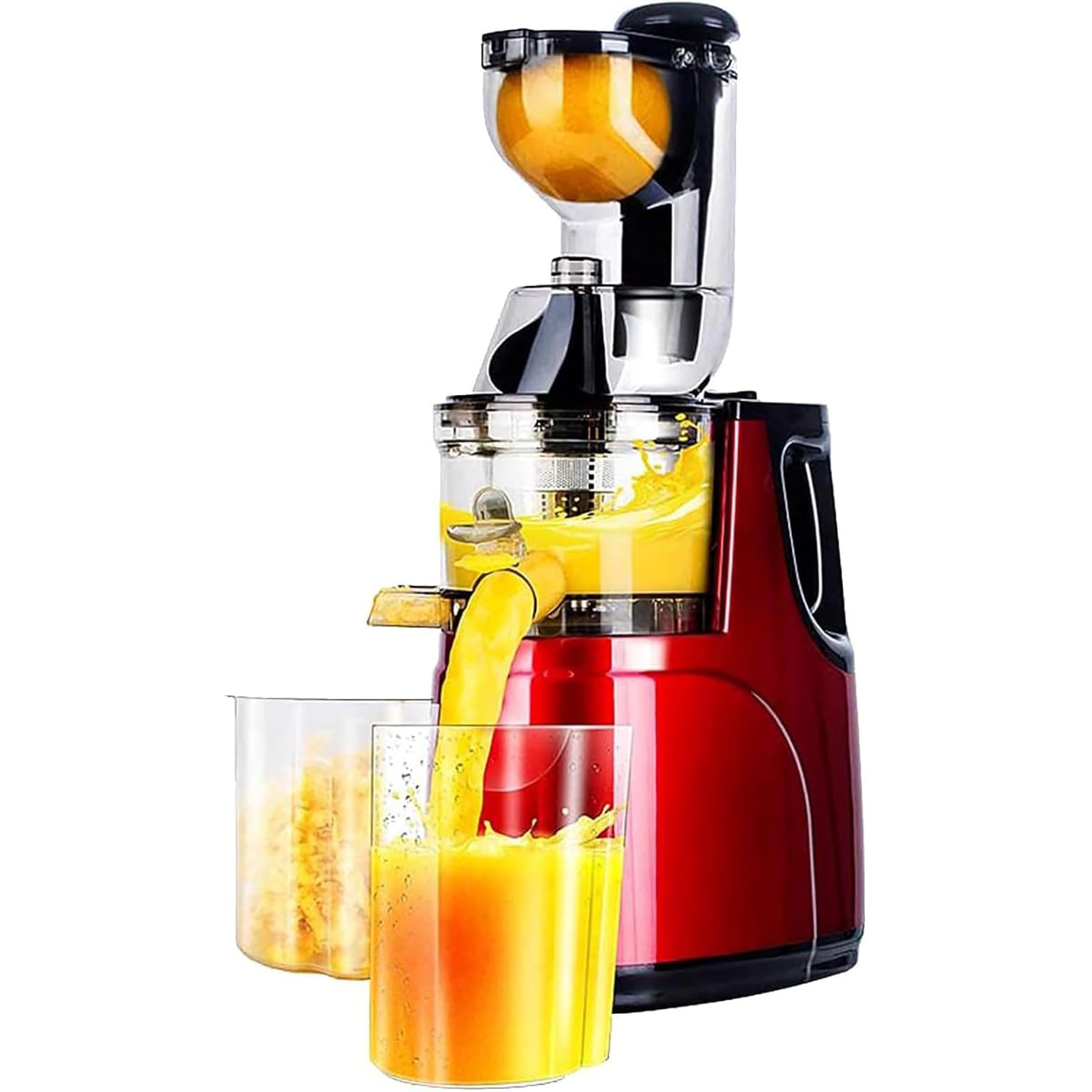Exprimidor, exprimidor automático de prensado en frío para frutas y verduras enteras, tecnología de extrusión en espiral de baja velocidad de 360 grados para un máximo rendimiento de jugo y