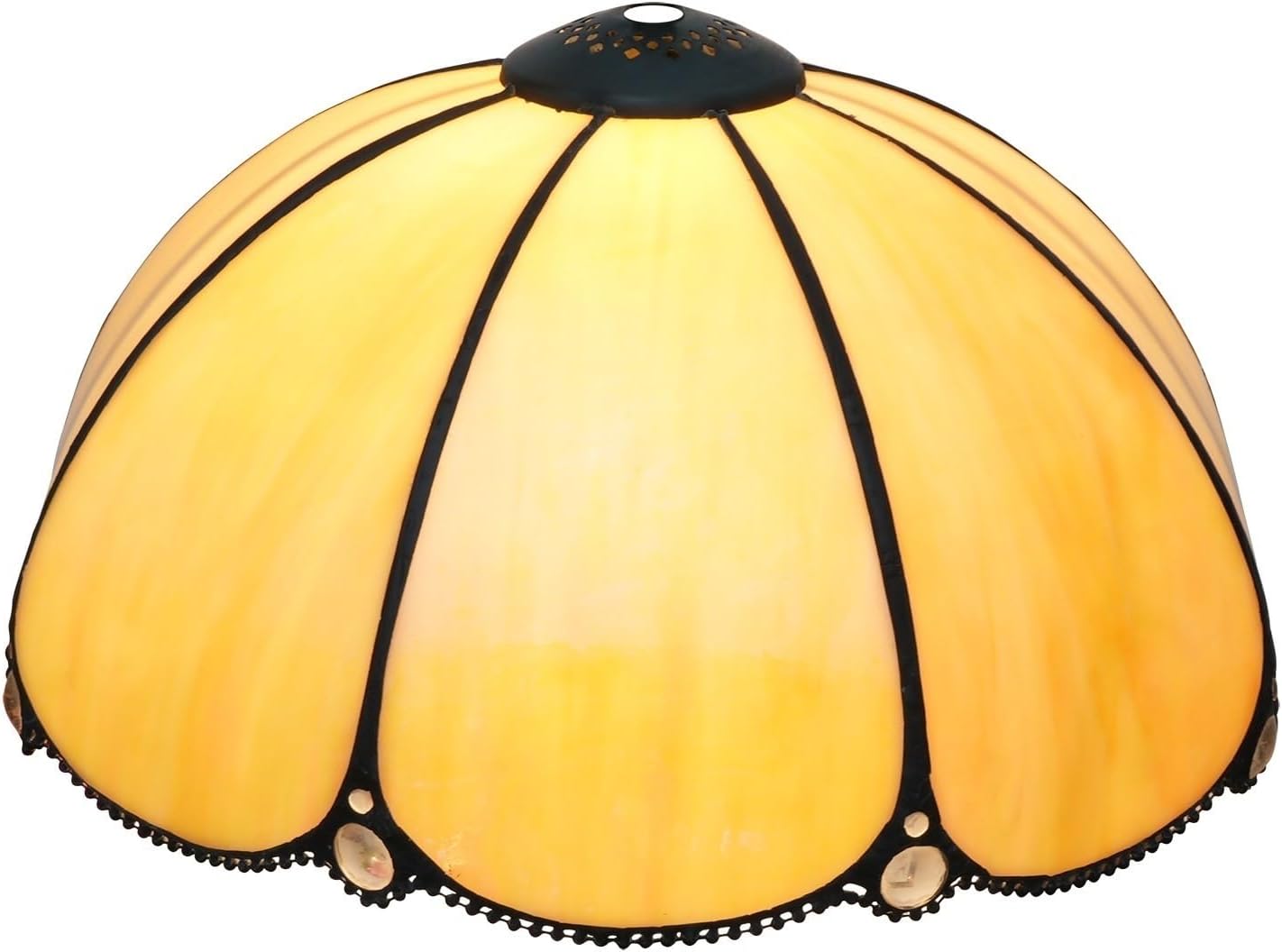 Tiffany Style Lamp Shade 12 Inch Stained Glass Lampshade Replacement Warm Pumpkins Ceiling Light Shade for Table Lamps Pendant Light Floor Lamp Handcrafted Vintage Home Deco