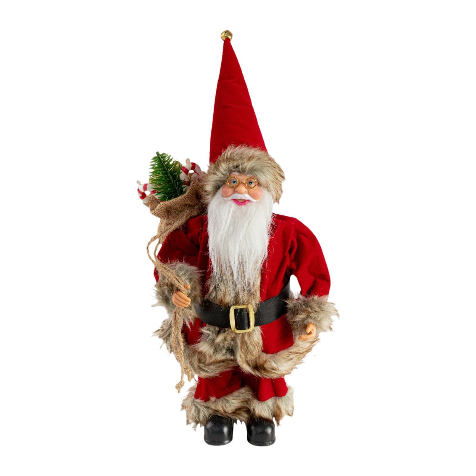 Figurine Père Noël en peluche et décoration de table de salon pour fête