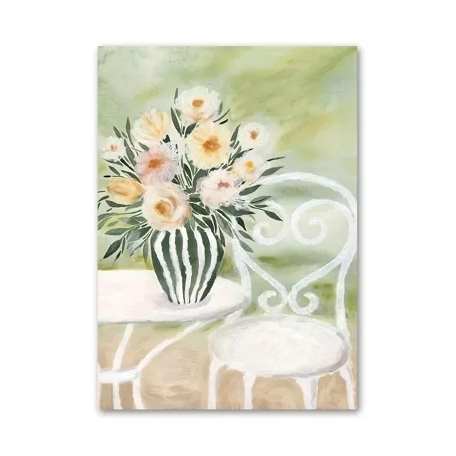 Xenite Girls B Wall Art Canvas Prints Green Leaves Flower Abstract Landscape Wall Art Canvas Painting And Prints Wall Pictures For Living Room Decor(,30X40cm)