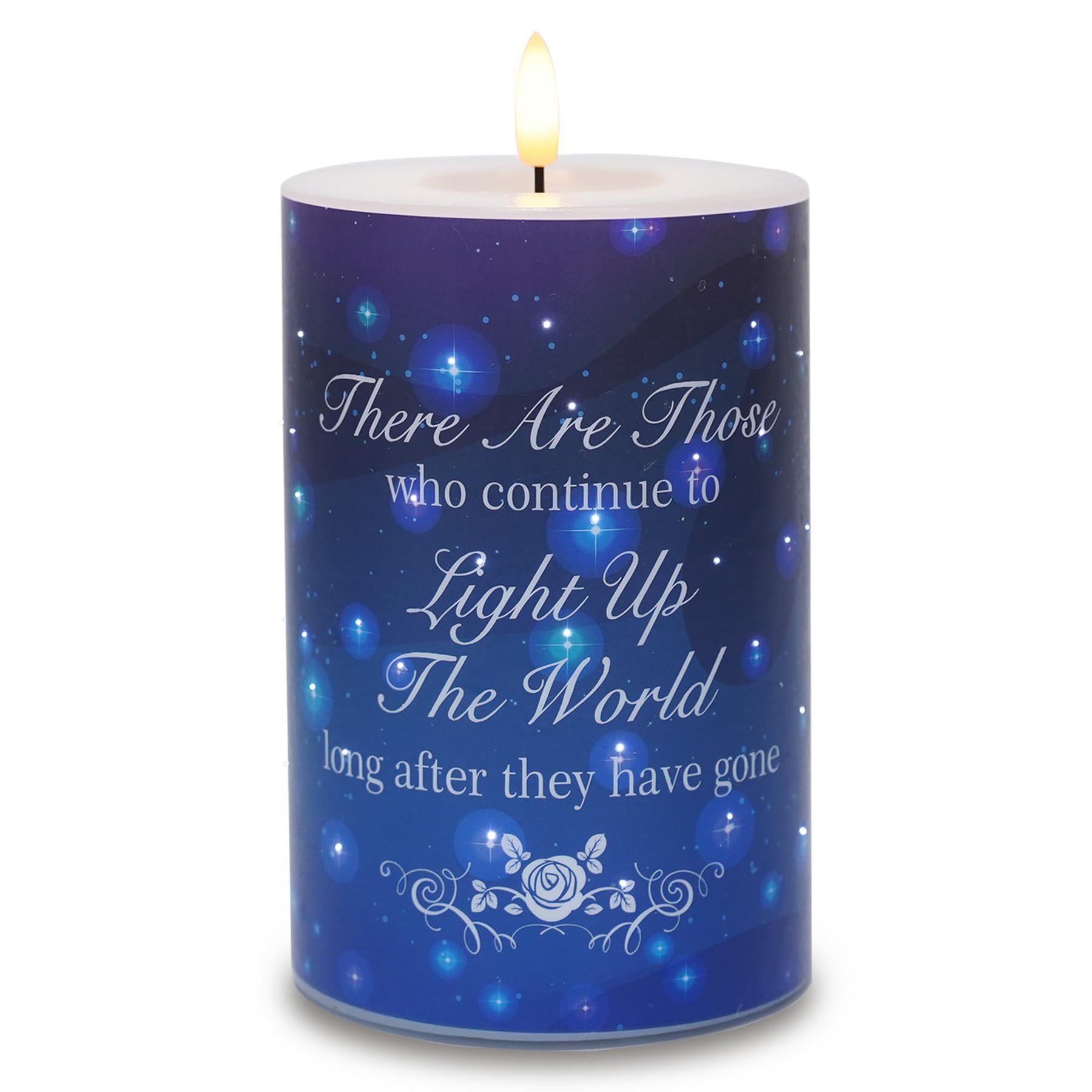 Rhytsing Memorial Gift - Battery Operated Flameless Candles with Timer Function, Real Wax LED Sympathy Candle for Loss of Mom, Father. Remembrance, Funeral, Grieving - D 10 cm x H 15 cm