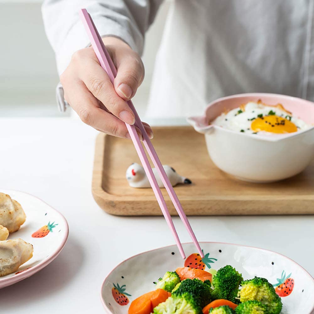 Baguettes réutilisables en Fibre de Verre, 5 Paires de Baguettes antidérapantes, Baguettes minimalistes japonaises et Chinoises, lavables au Lave-Vaisselle, Baguettes mul