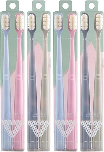 Cepillo de dientes ultra suave suelto para adultosembarazosjóvenes, cepillos de dientes manuales micro nano con 20000 cerdas, 8 cepillos de dientes
