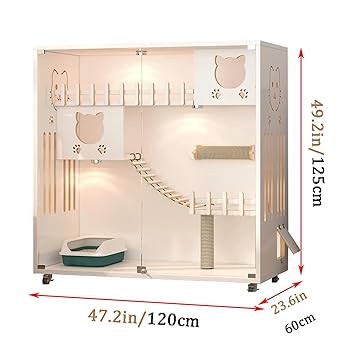 Amazon.co.jp: YHWKGZ猫ケージ、屋内用白キャットケージ、2層/3