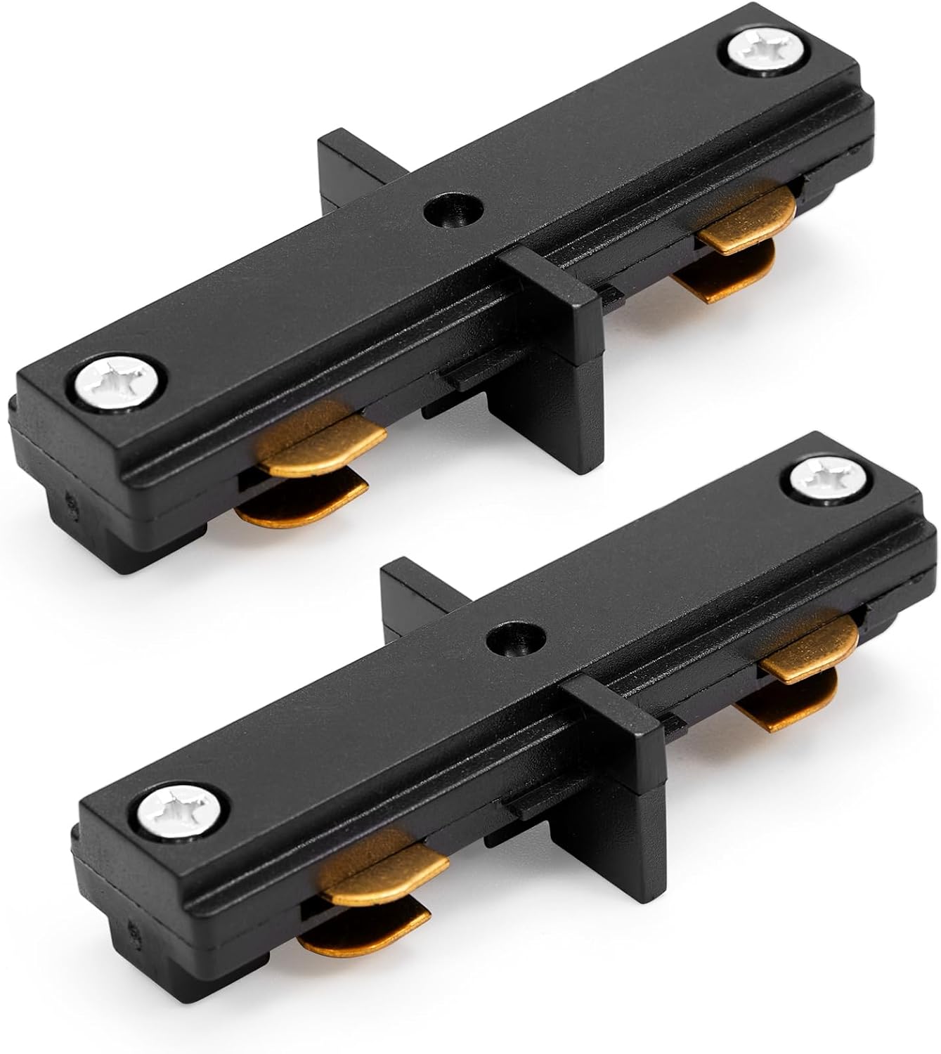 H Track Lighting I Connector - iCreating Black H Track Lighting Rails Straight Connectors, 3 Wire Track Light Fixtures Accessories for Single Circuit H Type LED Track Lights Heads System (2 Pack)