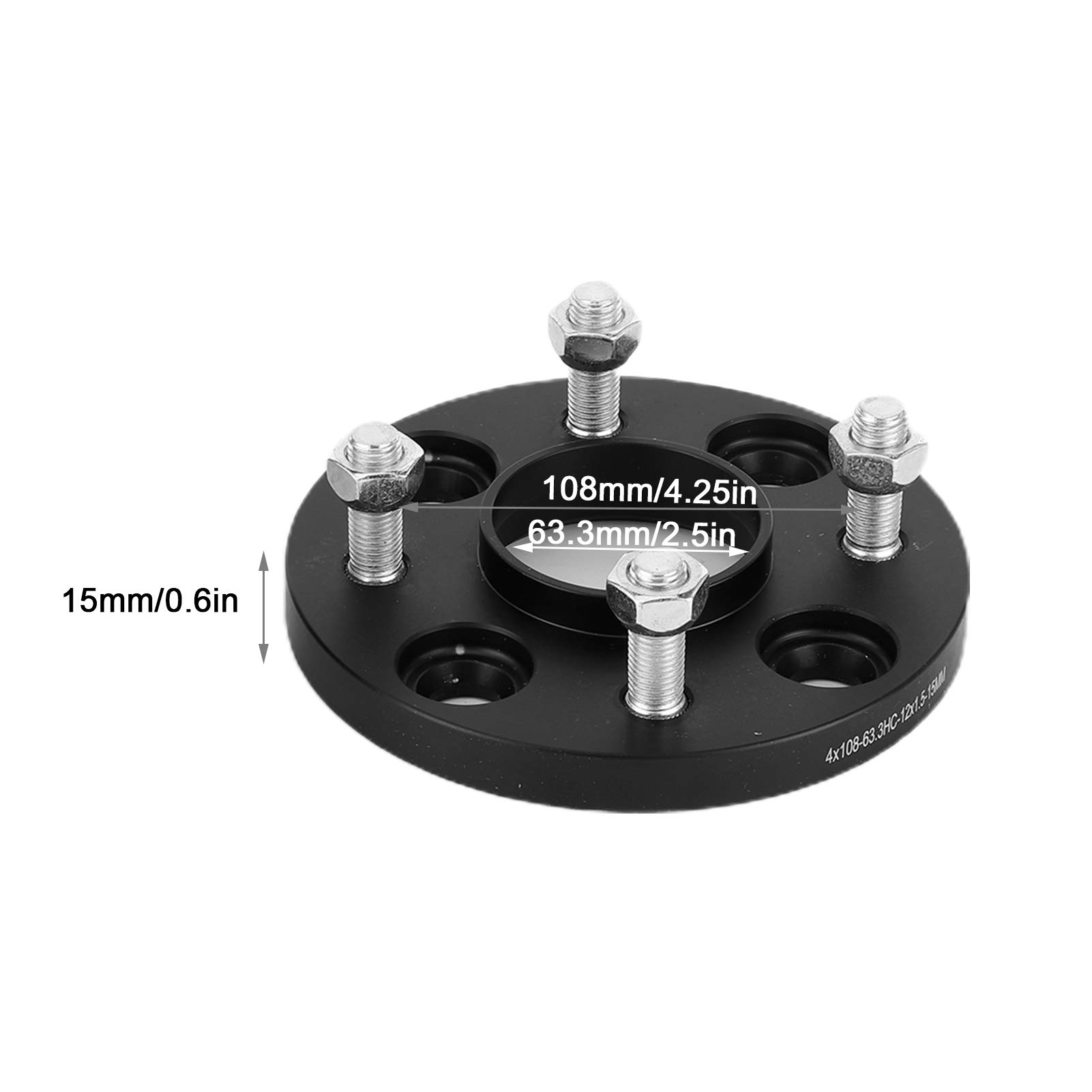 Hub Centric Wheel Spacer 15mm Adapter for ST Durable Aluminum 2Pcs