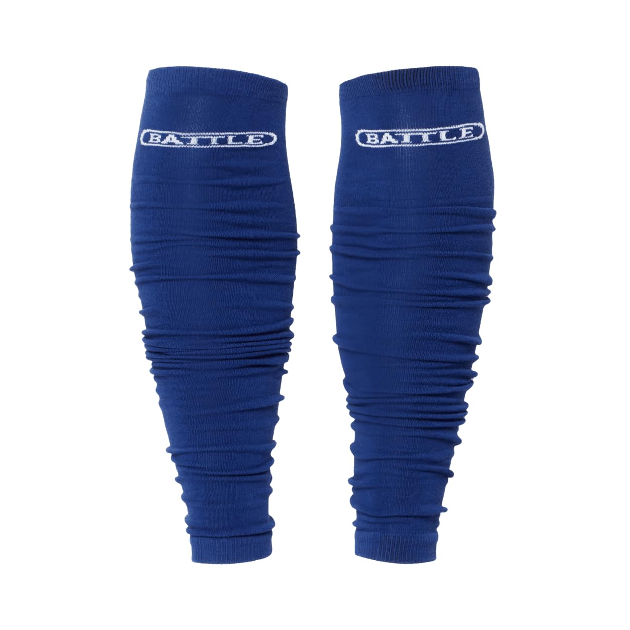 Battle Sports Long Scrunch Football Sock Sleeve, Extra Long Sport Calf Sleeve for Men & Boys, Blue, Adult and Youth