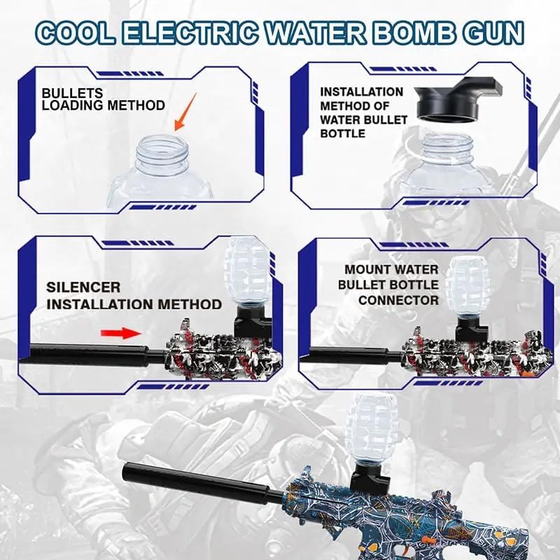 Image of M416 Gel Blaster Gun Automatic Gun for Kids-Adults Electric Operated Gun High Speed Upto 50 Feet Range with 10,000 Gel Balls (G1)