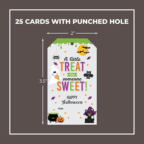 Miniatura 2 de 25 etiquetas de regalo de comida de Halloween para niños o adultos, etiquetas divertidas de vacaciones para galletas, dulces o regalos fabricados en